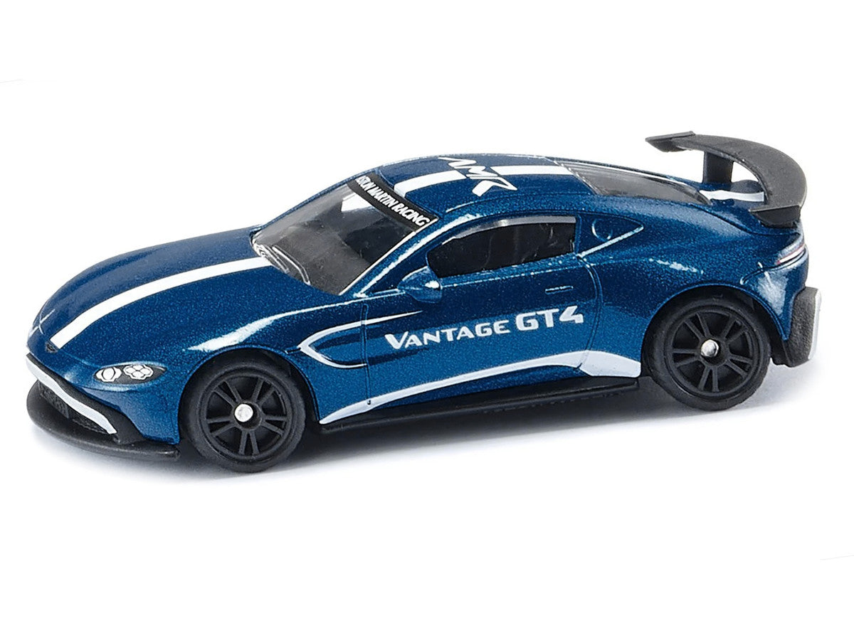 Aston Martin Vantage GT4 Blue Metallic with White Stripes Diecast Model Car by Siku LuxuryLifeWay Online Store