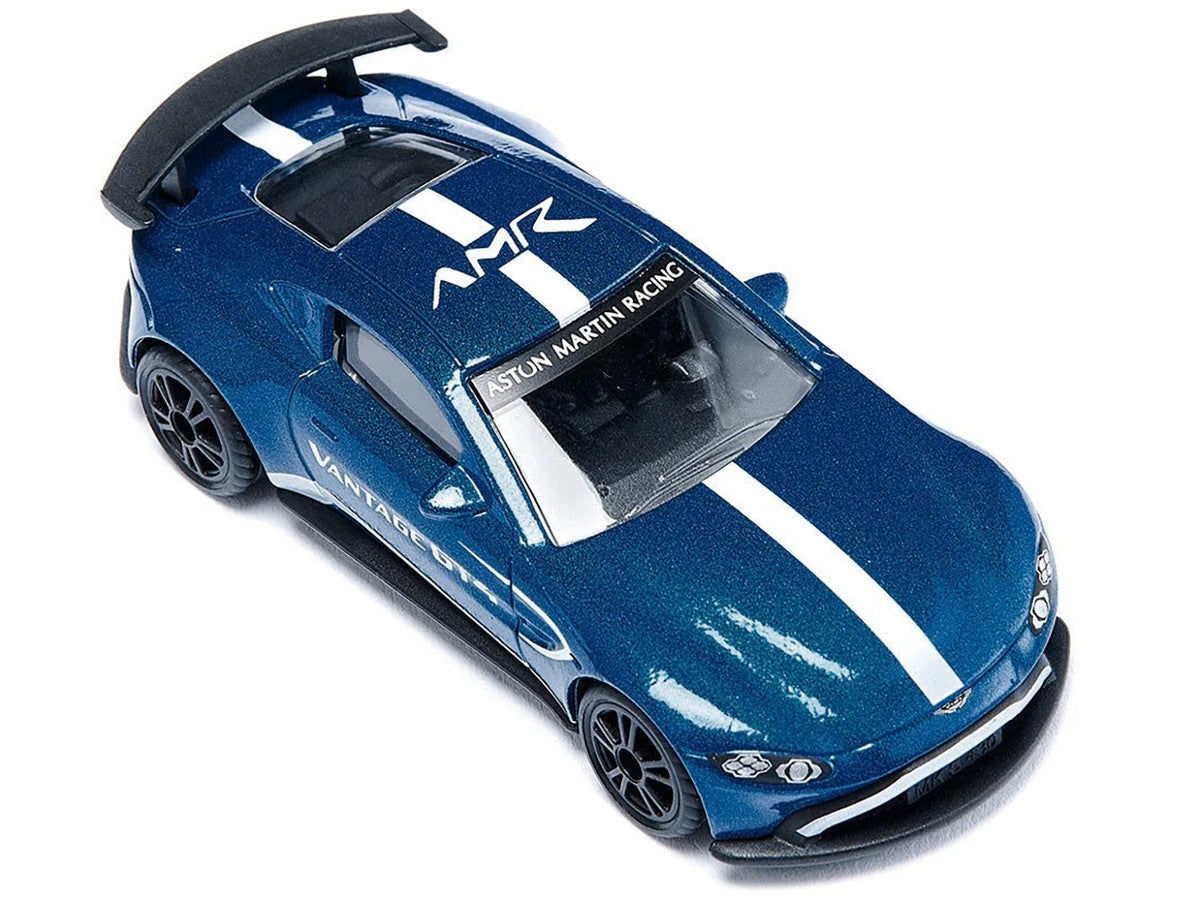 Aston Martin Vantage GT4 Blue Metallic with White Stripes Diecast Model Car by Siku LuxuryLifeWay Online Store