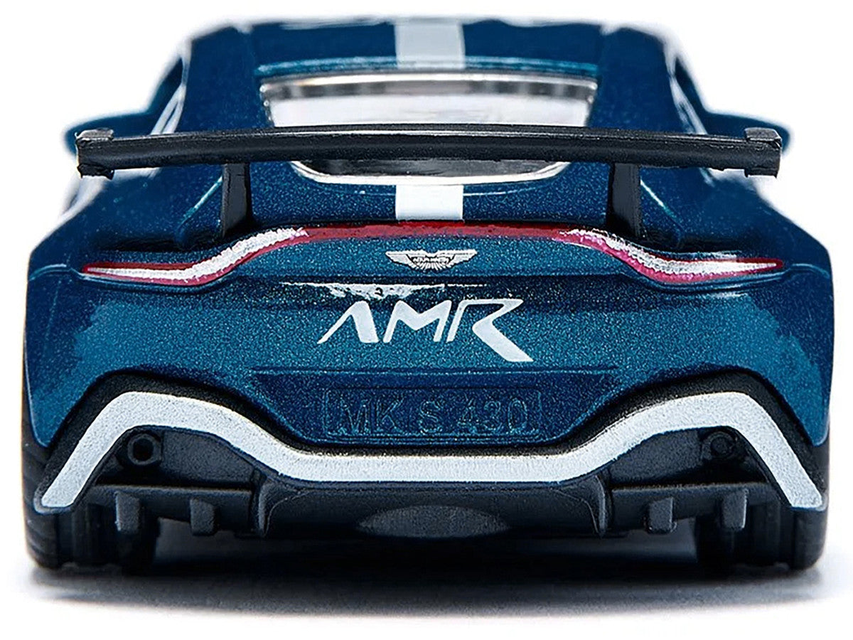 Aston Martin Vantage GT4 Blue Metallic with White Stripes Diecast Model Car by Siku LuxuryLifeWay Online Store