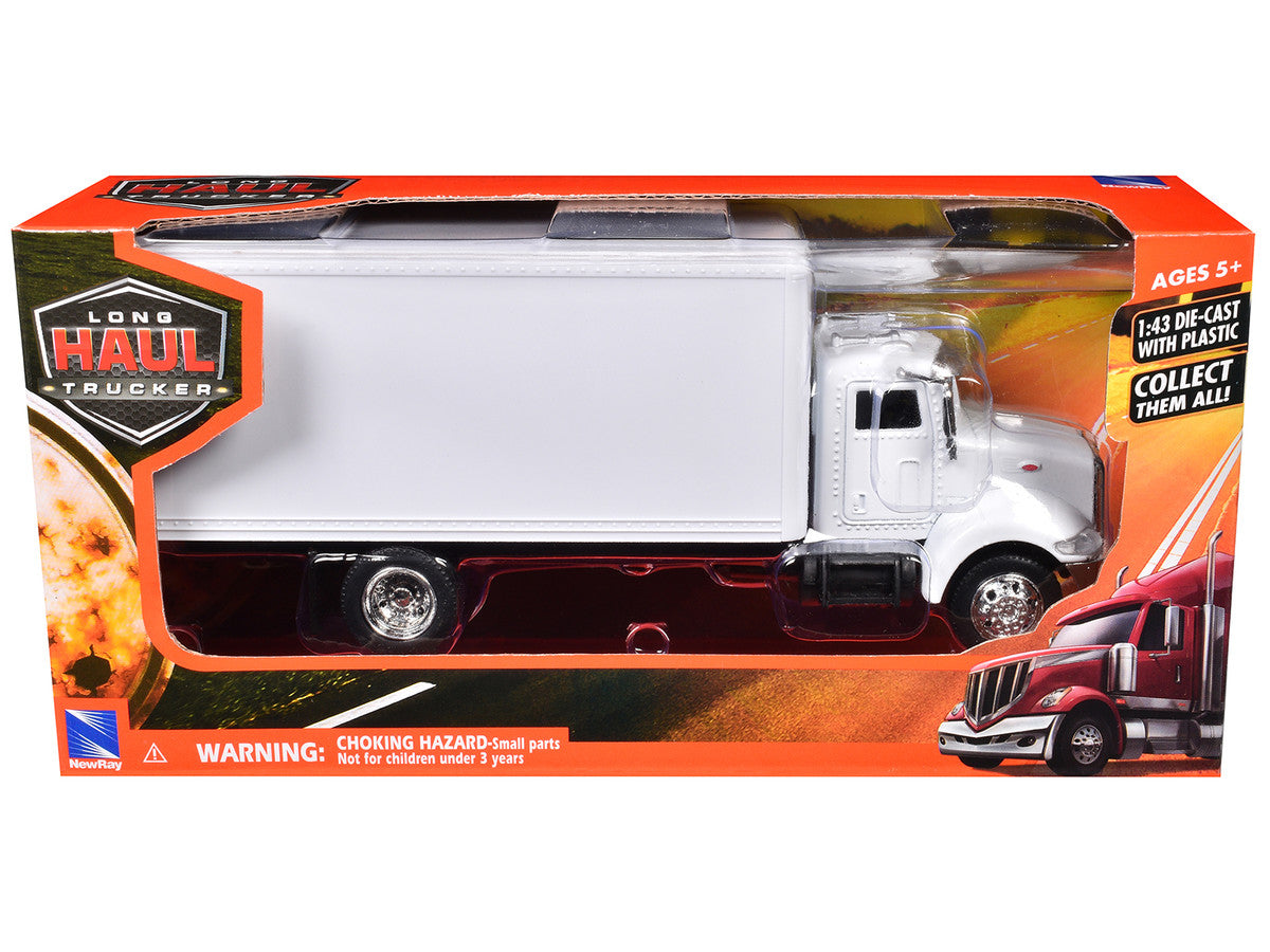 Peterbilt Utility 335 Box Truck White 1/43 Diecast Model by New Ray LuxuryLifeWay Online Store