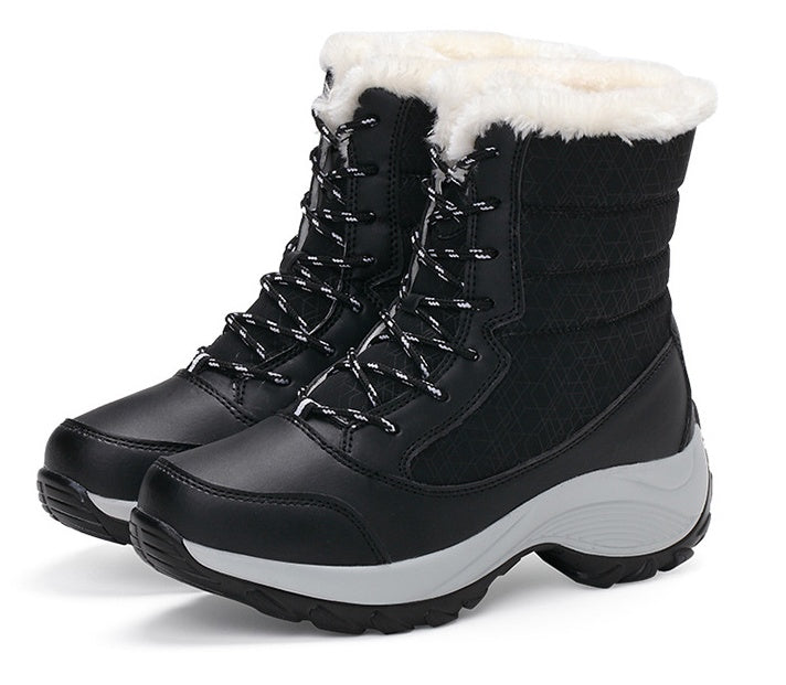 Snow Boots Female High To Help Waterproof Ladies Cotton Shoes Boots Plus Velvet Shoes Best YouTube Store