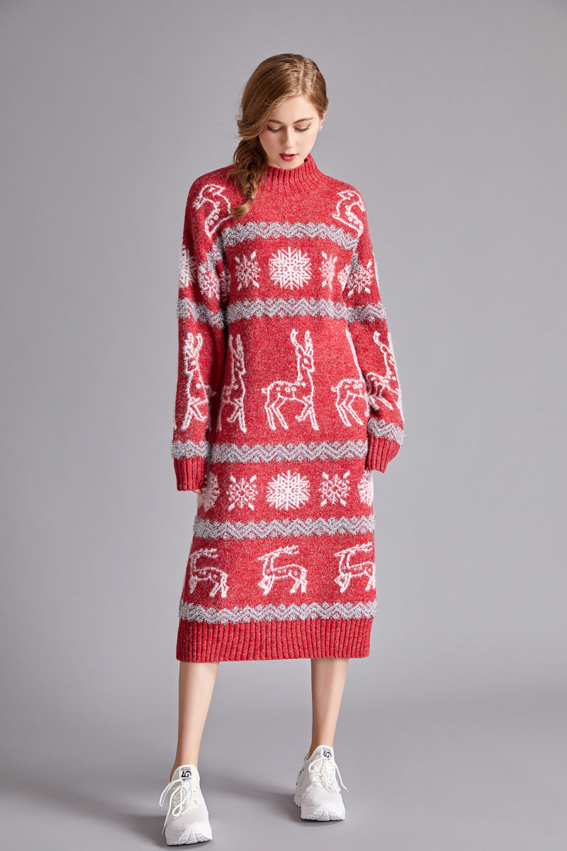 Long knit dress for women NorixaFashion.com