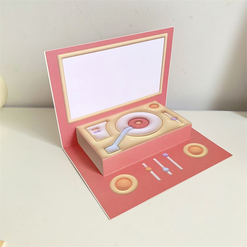 Phonograph Birthday Gift Creative Stereoscopic Greeting Cards CJD