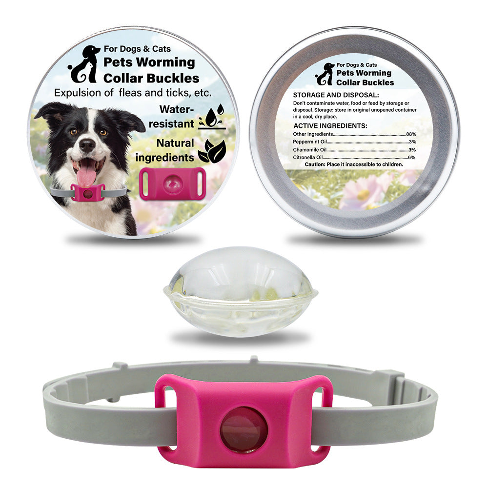 Pet Insect Repellent Button Collar Capsule Suit Pets Fashion
