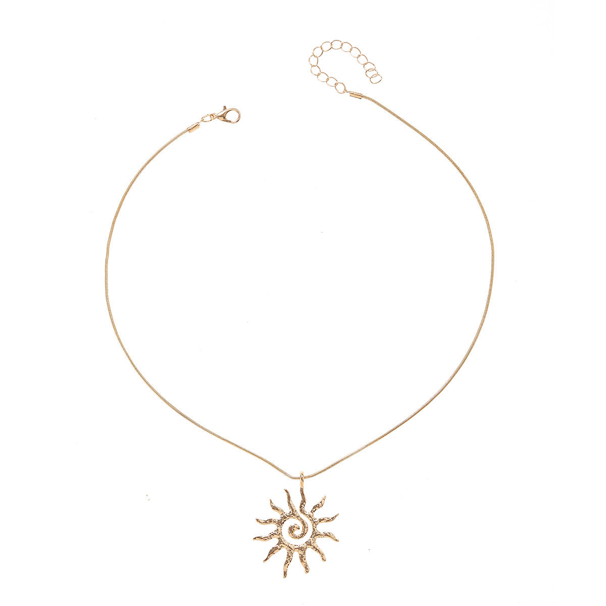Gold Sun Necklace Hollow Pendant Earrings LadyShow.Store