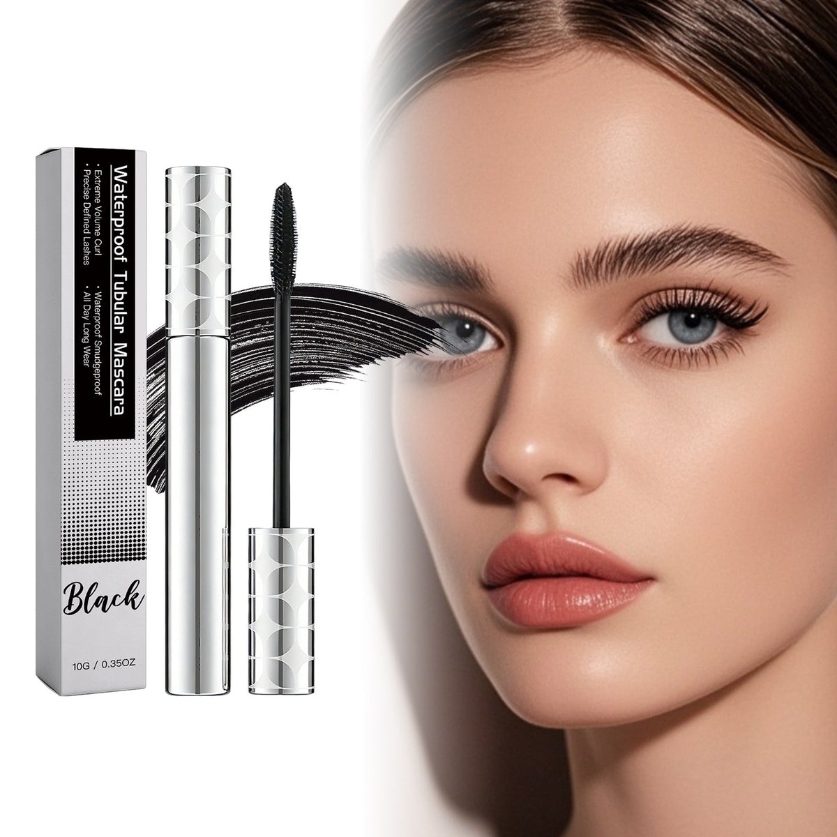 Fibre Long Curl Mascara  Black  10g 1box Tri Light Beauty