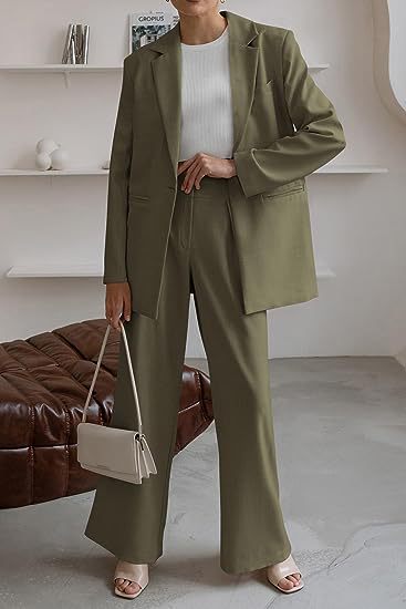 Women's Fashion Casual Solid Color Coat Trousers Suit LadyShow.Store