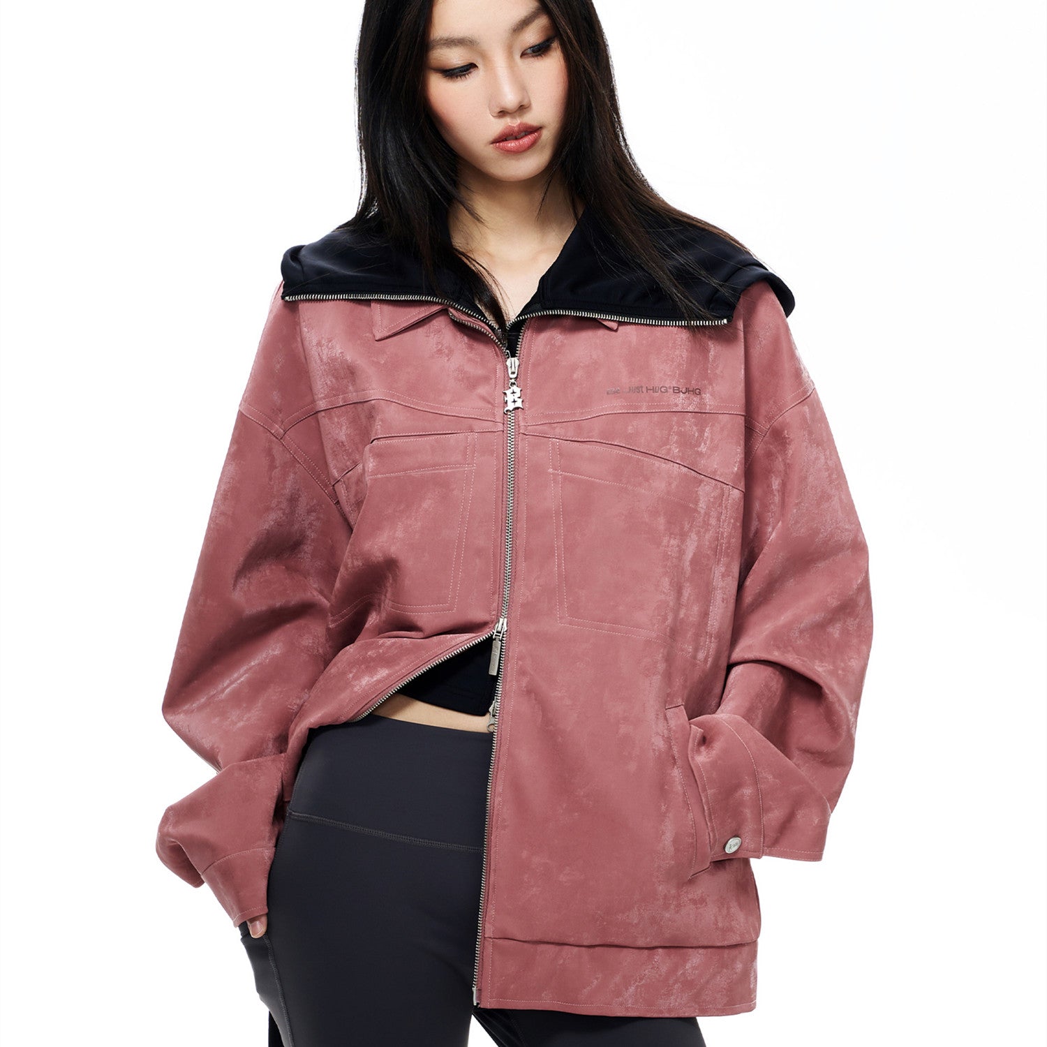 Pu Leather Coat Women's Pleated Tooling Best YouTube Store