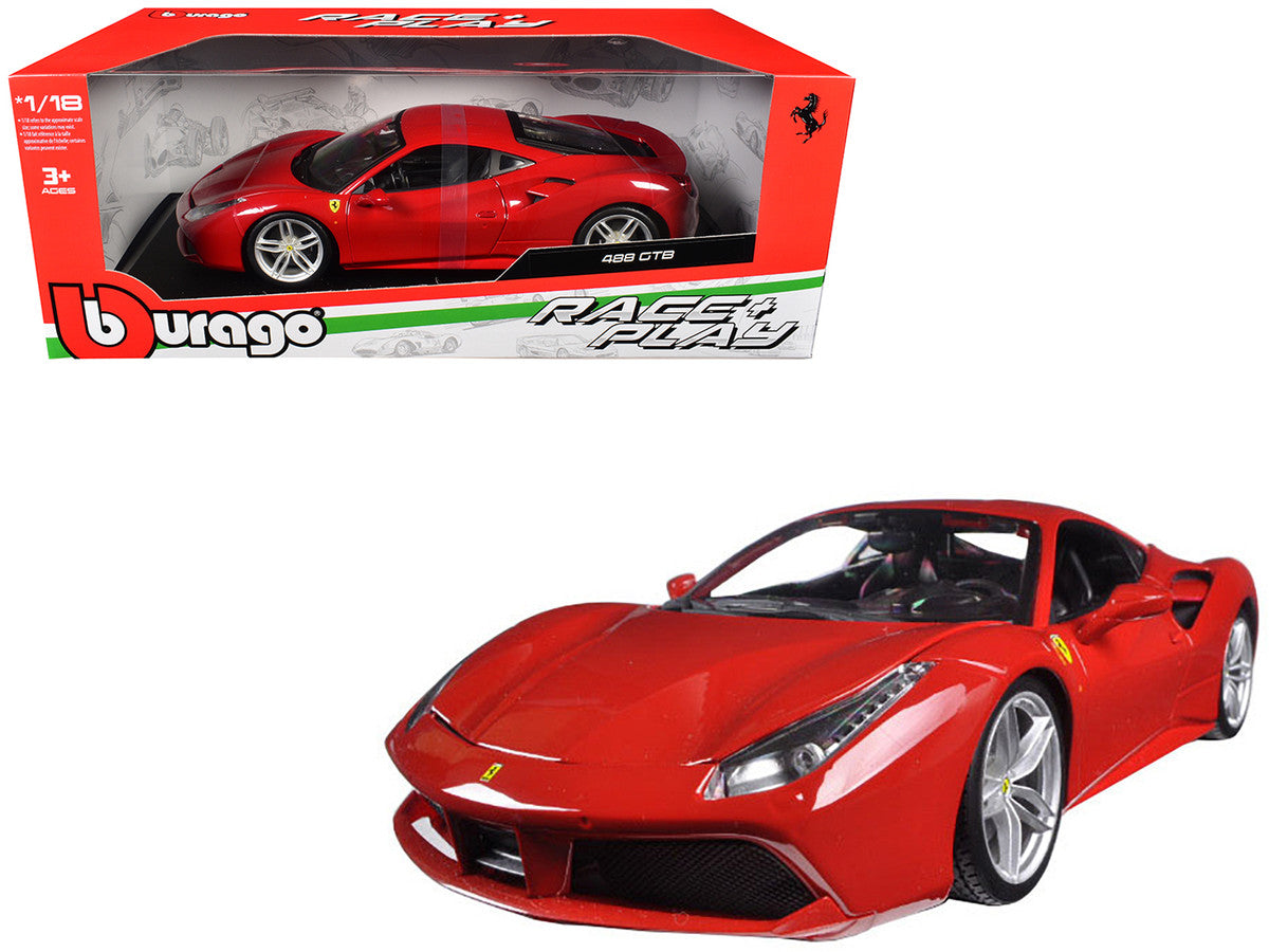 Ferrari 488 GTB Red 1/18 Diecast Model Car by Bburago LuxuryLifeWay Online Store