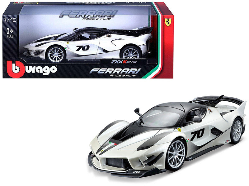 Ferrari FXX-K Evo #70 White 1/18 Diecast Model Car by Bburago LuxuryLifeWay Online Store