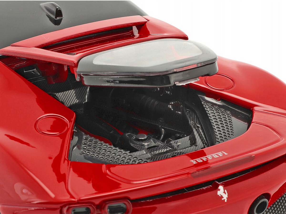 Ferrari SF90 Stradale Red with Black Top "Race + Play" Series 1/18 Diecast Model Car by Bburago LuxuryLifeWay Online Store