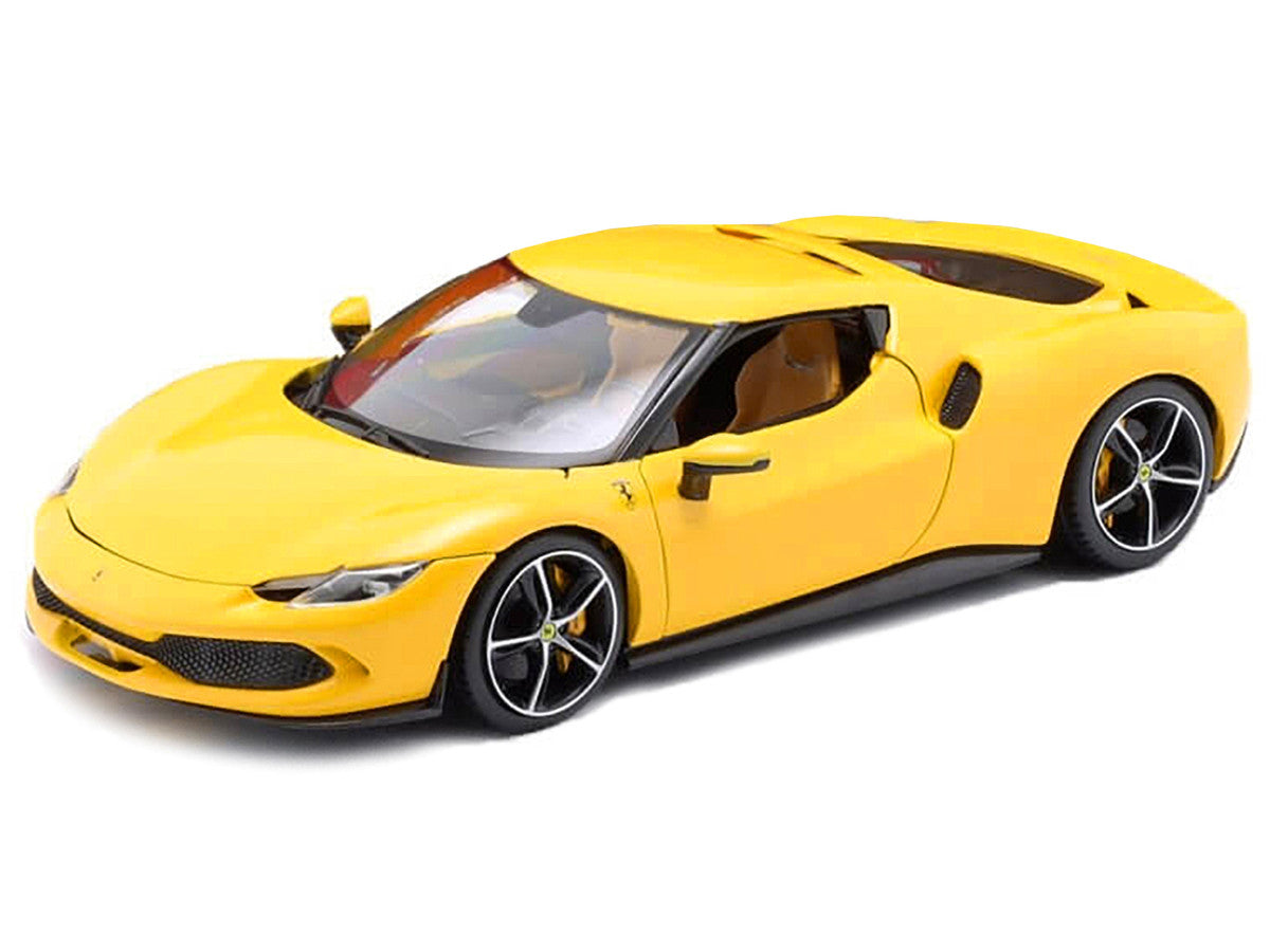 Ferrari 296 GTB Yellow "Race + Play" Series 1/18 Diecast Model Car by Bburago LuxuryLifeWay Online Store