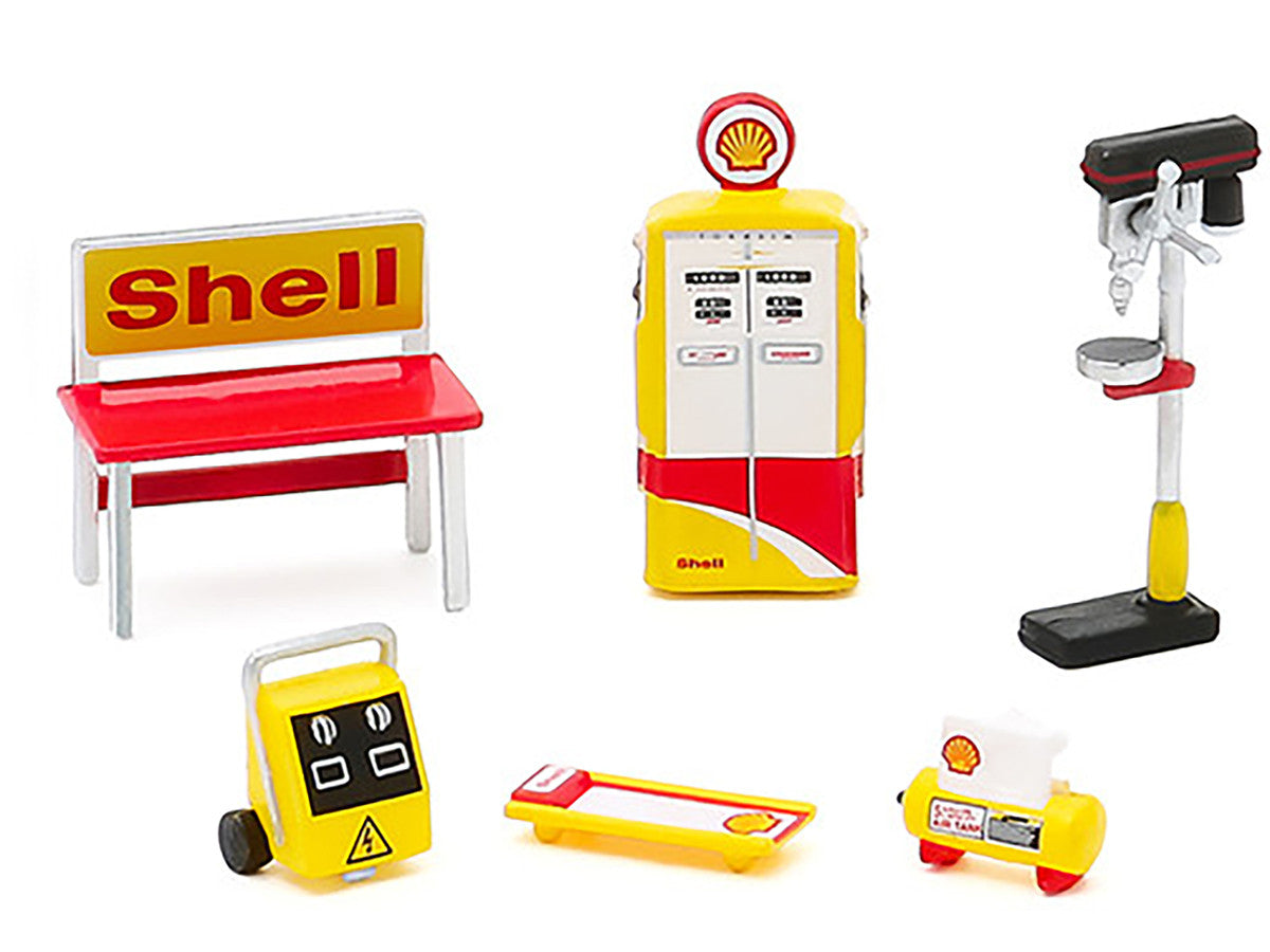 "Shell Oil" 6 piece Shop Tools Set "Shop Tool Accessories" Series 3 1/64 by Greenlight LuxuryLifeWay Online Store