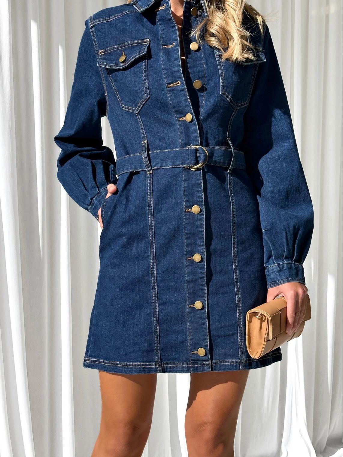 Fashion Casual Button Denim Dress Women NorixaFashion.com