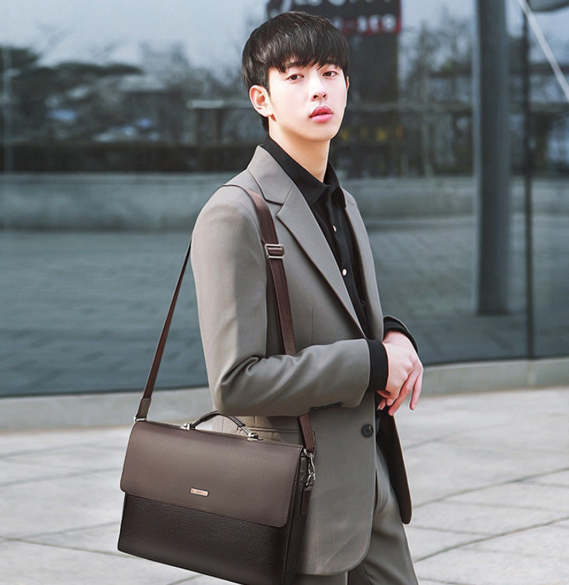 Men's Bag Horizontal Handbag Large Capacity Business Briefcase CJD