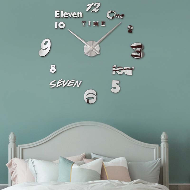 Simple Creative Clock Wall Sticker Diy Wall Clock PearlNestDecor.com