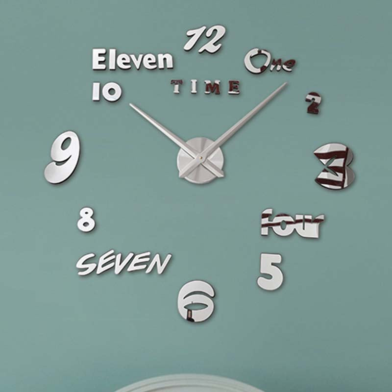 Simple Creative Clock Wall Sticker Diy Wall Clock PearlNestDecor.com