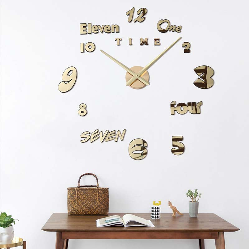 Simple Creative Clock Wall Sticker Diy Wall Clock PearlNestDecor.com