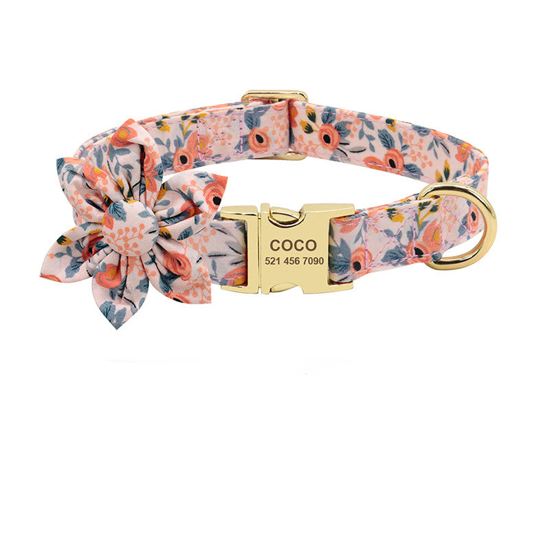 Fashion Printed Dog Collar Personalized Nylon Dog Collar Custom Pet Puppy Cat Collars Engraved ID Tag Collars Dog Accessories Pets Fashion
