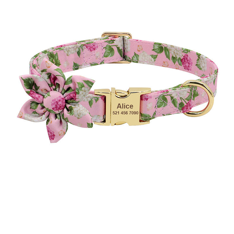 Fashion Printed Dog Collar Personalized Nylon Dog Collar Custom Pet Puppy Cat Collars Engraved ID Tag Collars Dog Accessories Pets Fashion