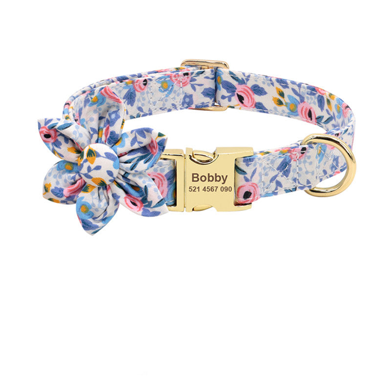 Fashion Printed Dog Collar Personalized Nylon Dog Collar Custom Pet Puppy Cat Collars Engraved ID Tag Collars Dog Accessories Pets Fashion