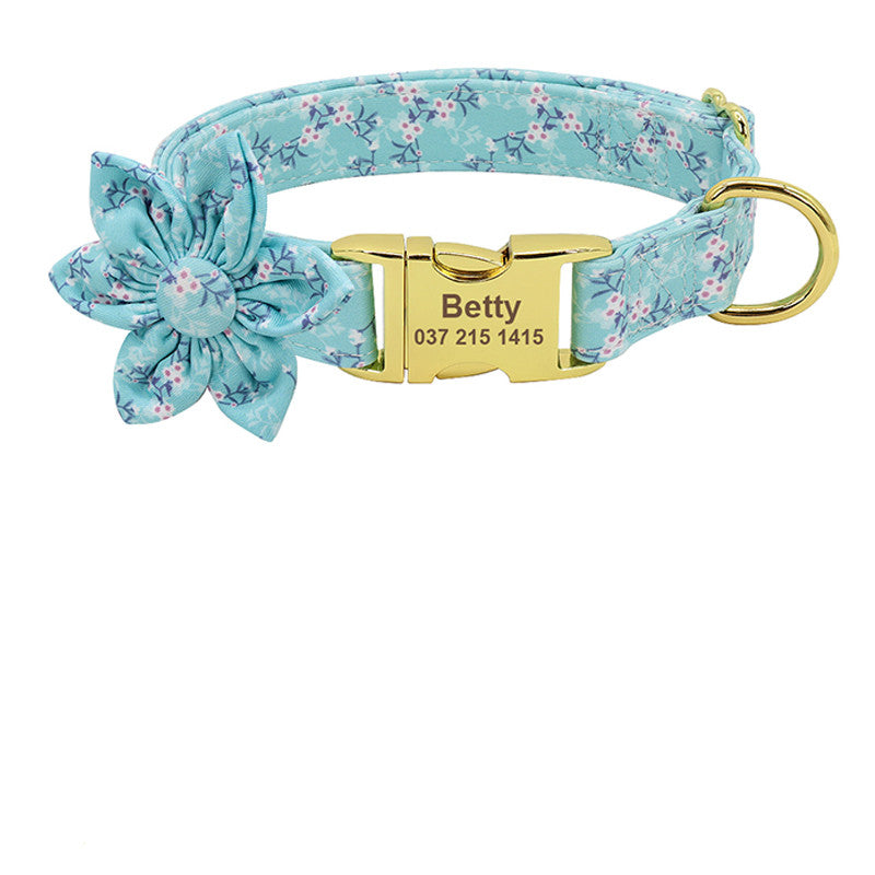 Fashion Printed Dog Collar Personalized Nylon Dog Collar Custom Pet Puppy Cat Collars Engraved ID Tag Collars Dog Accessories Pets Fashion