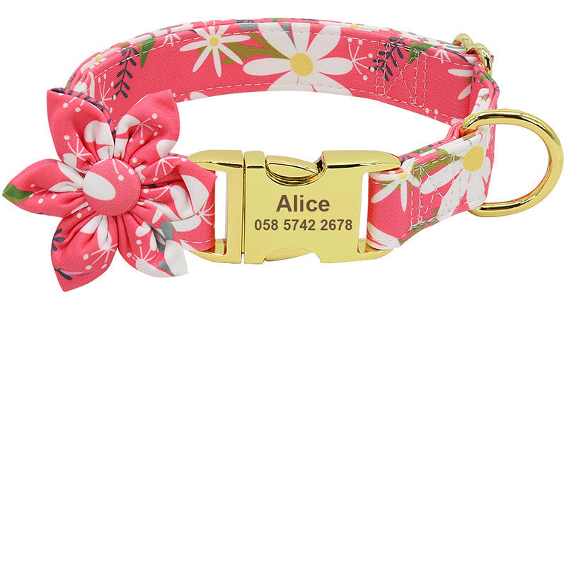Fashion Printed Dog Collar Personalized Nylon Dog Collar Custom Pet Puppy Cat Collars Engraved ID Tag Collars Dog Accessories Pets Fashion
