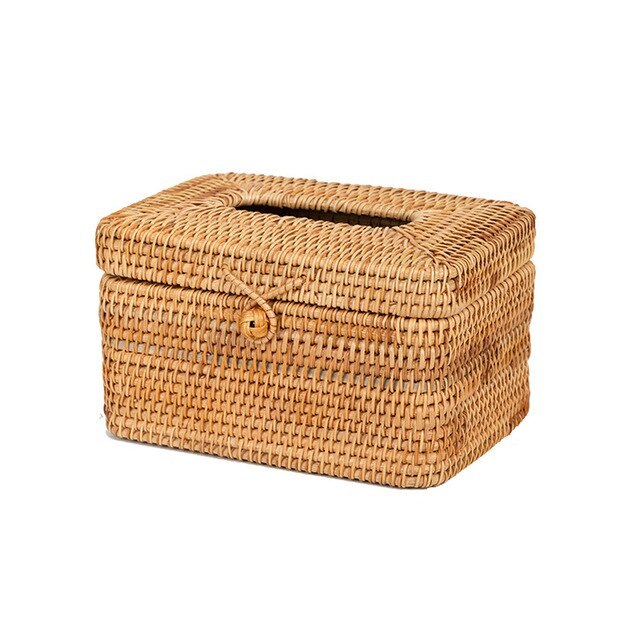 Rattan Handmade Tissue Box Drawer Box Living Room Bedroom Storage Box