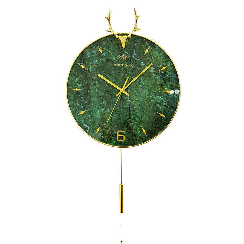 Nordic Creative Antler Solid Wood Wall Clock PearlNestDecor.com