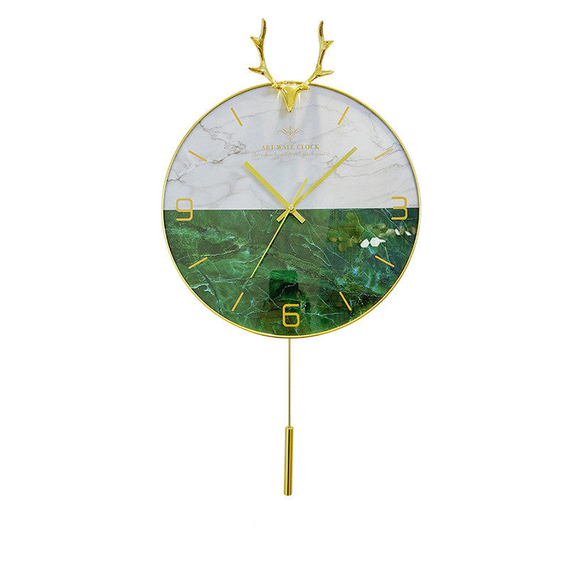 Nordic Creative Antler Solid Wood Wall Clock PearlNestDecor.com