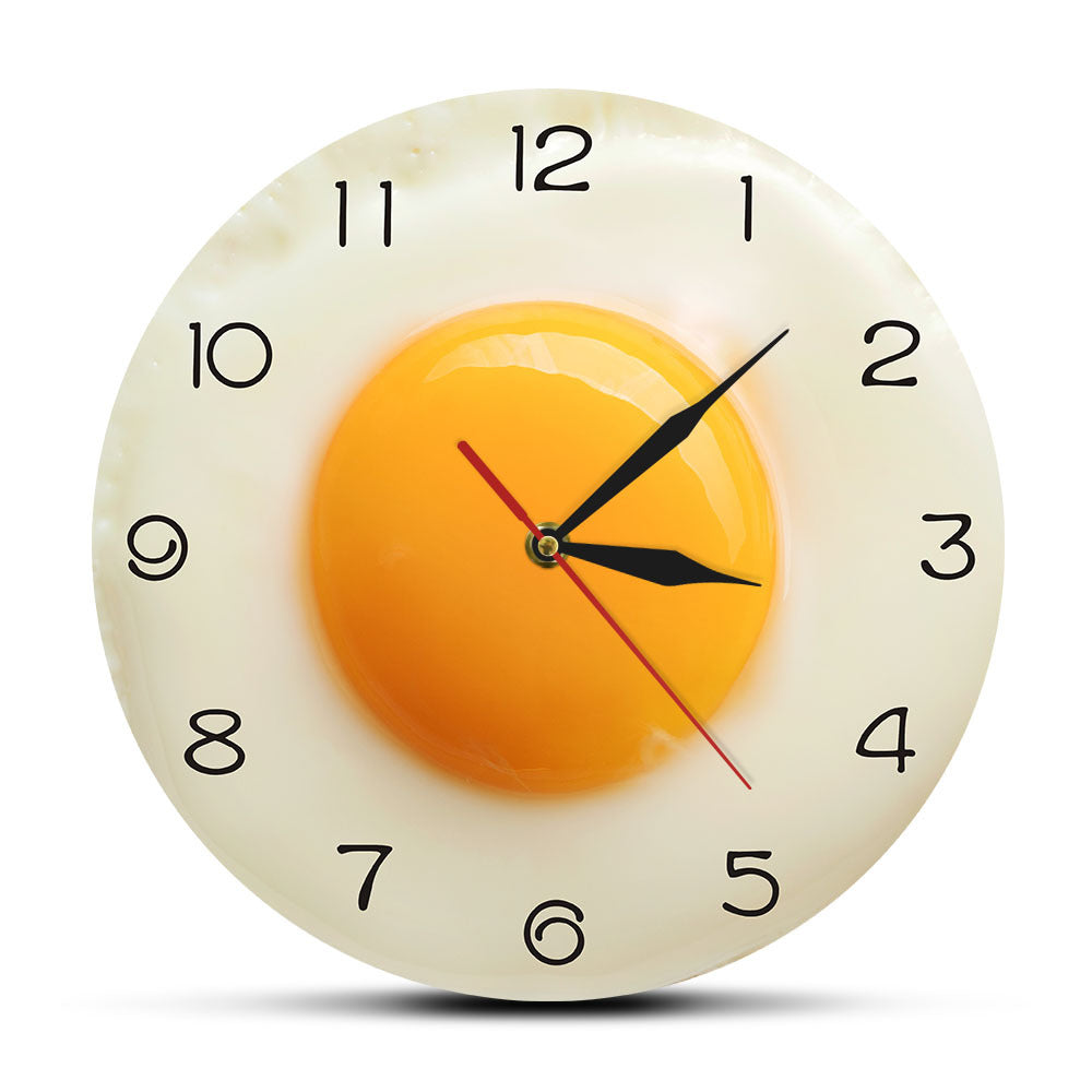 Creative Poached Egg Plastic Mirror Wall Clock PearlNestDecor.com