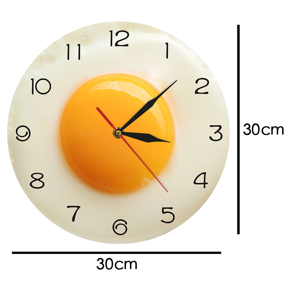 Creative Poached Egg Plastic Mirror Wall Clock PearlNestDecor.com