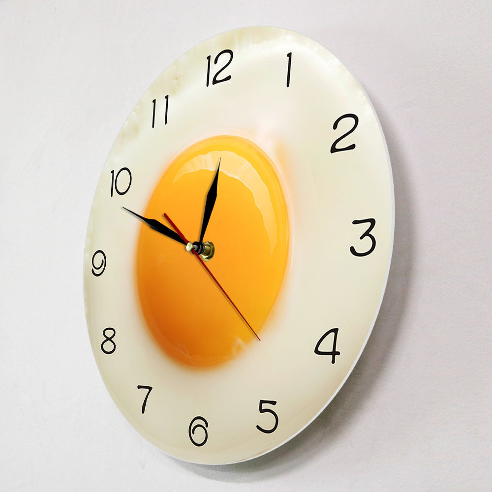Creative Poached Egg Plastic Mirror Wall Clock PearlNestDecor.com