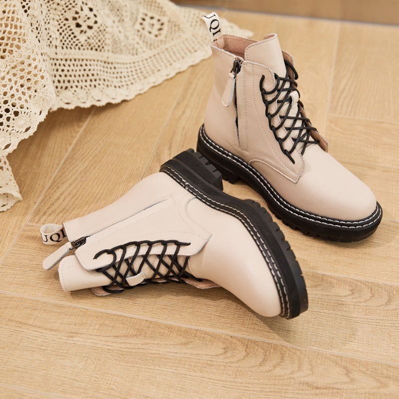 Martin Boots Round-Toe Lace-Up British Windmill Women's Boots LadyShow.Store