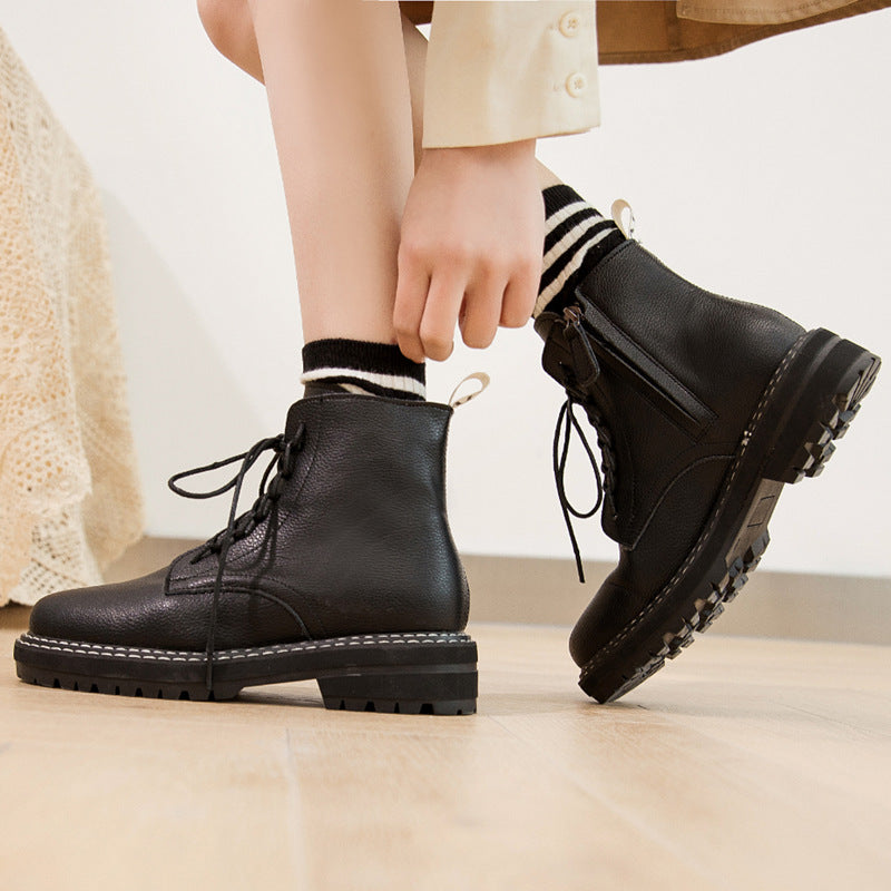 Martin Boots Round-Toe Lace-Up British Windmill Women's Boots LadyShow.Store