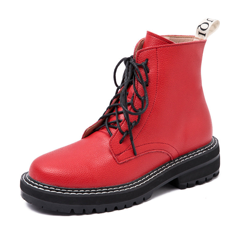 Martin Boots Round-Toe Lace-Up British Windmill Women's Boots LadyShow.Store