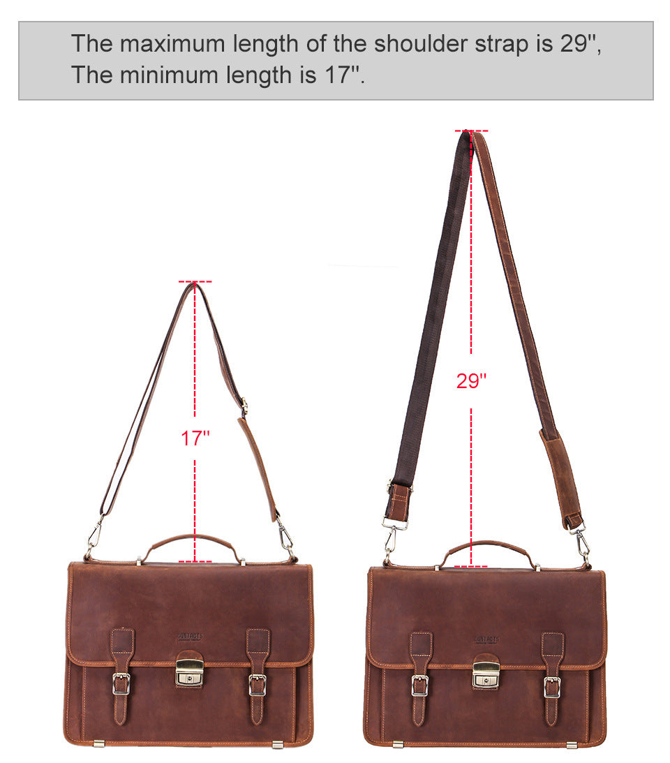 14 Inch Laptop Leather Men's Business Briefcase CJD
