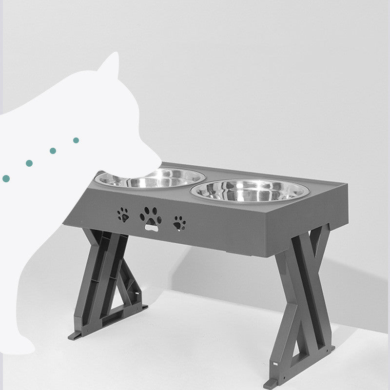 Stainless Steel Abs Adjustable Dog Bowl Pet Food Bowl Pets Fashion