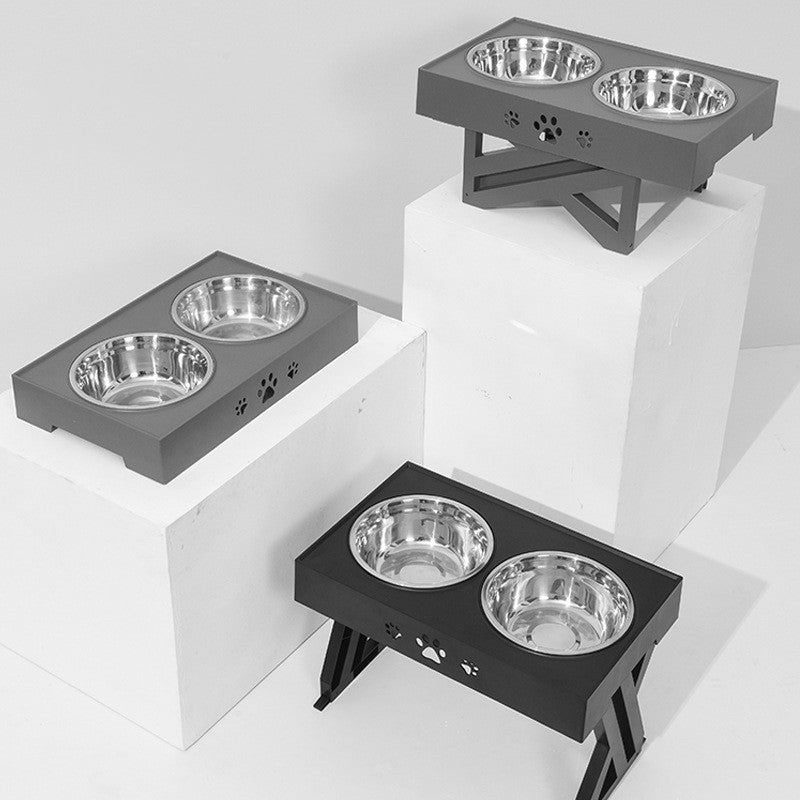Stainless Steel Abs Adjustable Dog Bowl Pet Food Bowl Pets Fashion