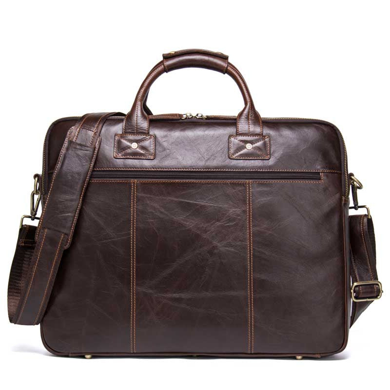 Casual Leather Business Briefcase Large Capacity Men's Shoulder Bag CJD