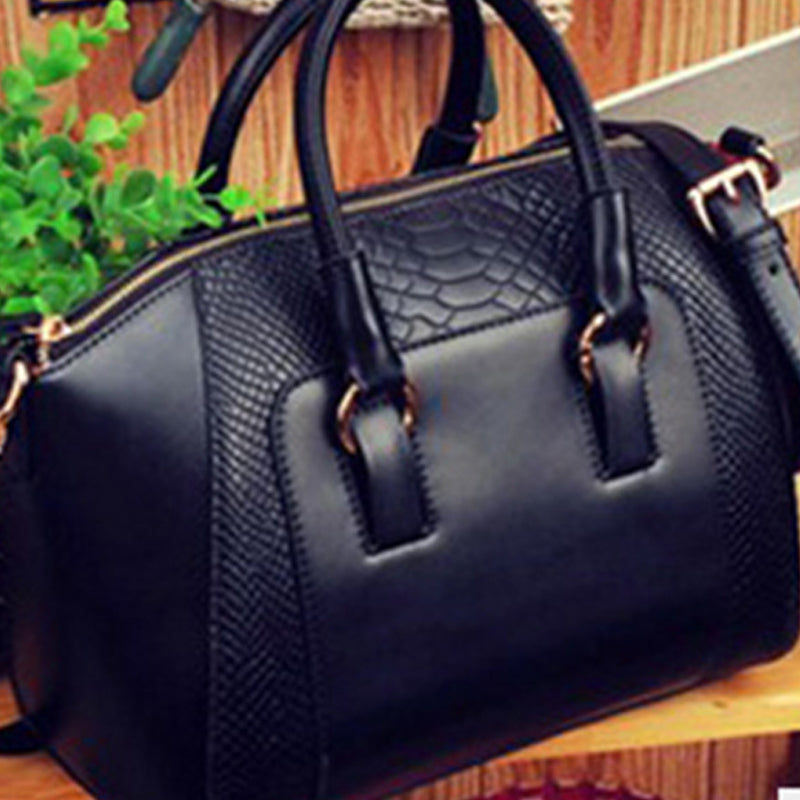 Fashion Crocodile Pattern One-Shoulder Portable Bright Leather Bag CJD