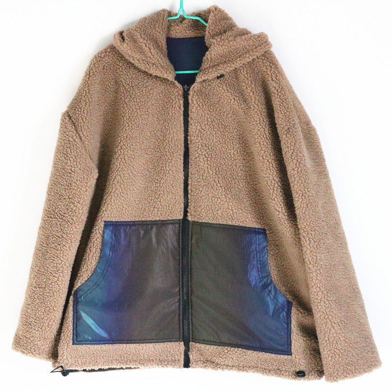 New Double-Sided Wear Colorful Reflective Jacket Men's Warm Jacket Best YouTube Store