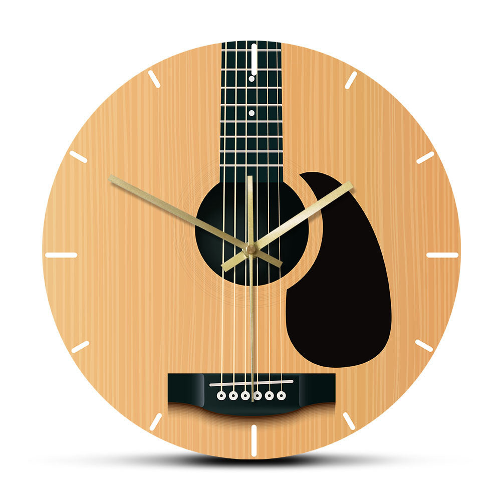 Home Creative Acoustic Guitar Decoration Wall Clock PearlNestDecor.com