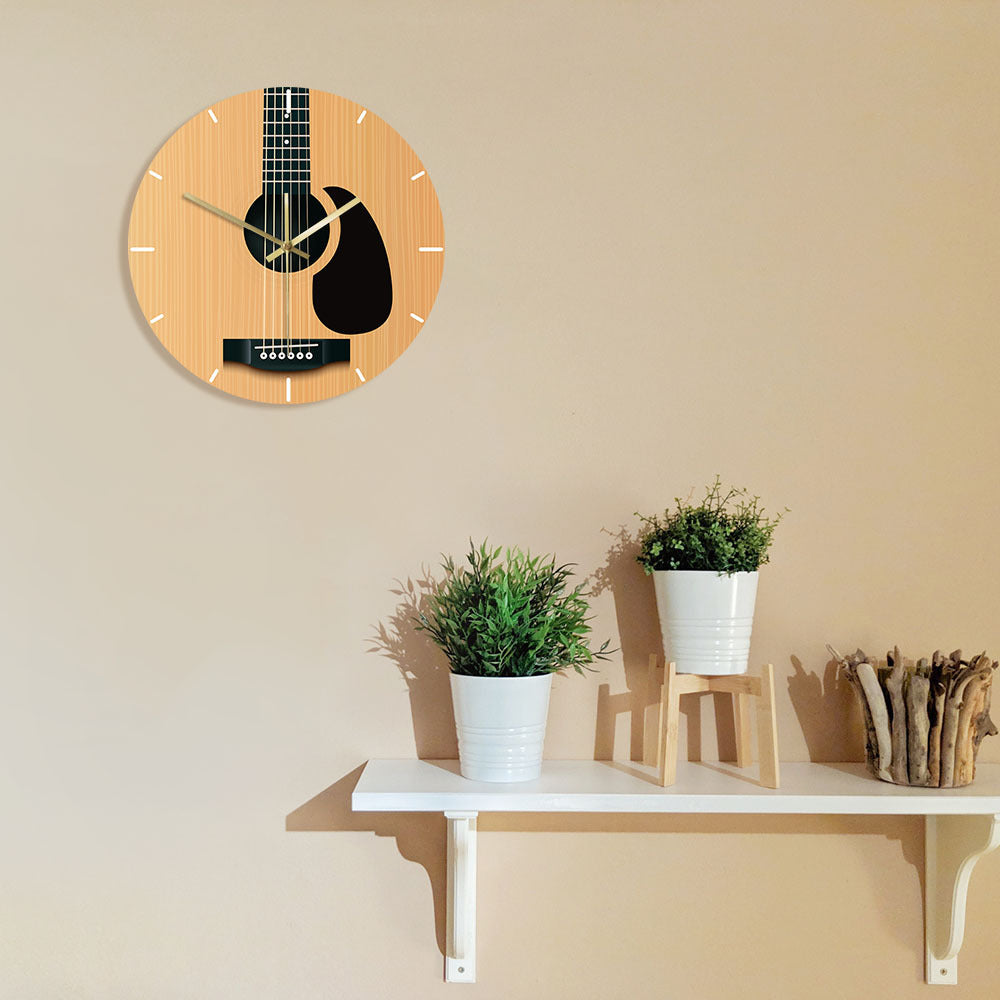 Home Creative Acoustic Guitar Decoration Wall Clock PearlNestDecor.com