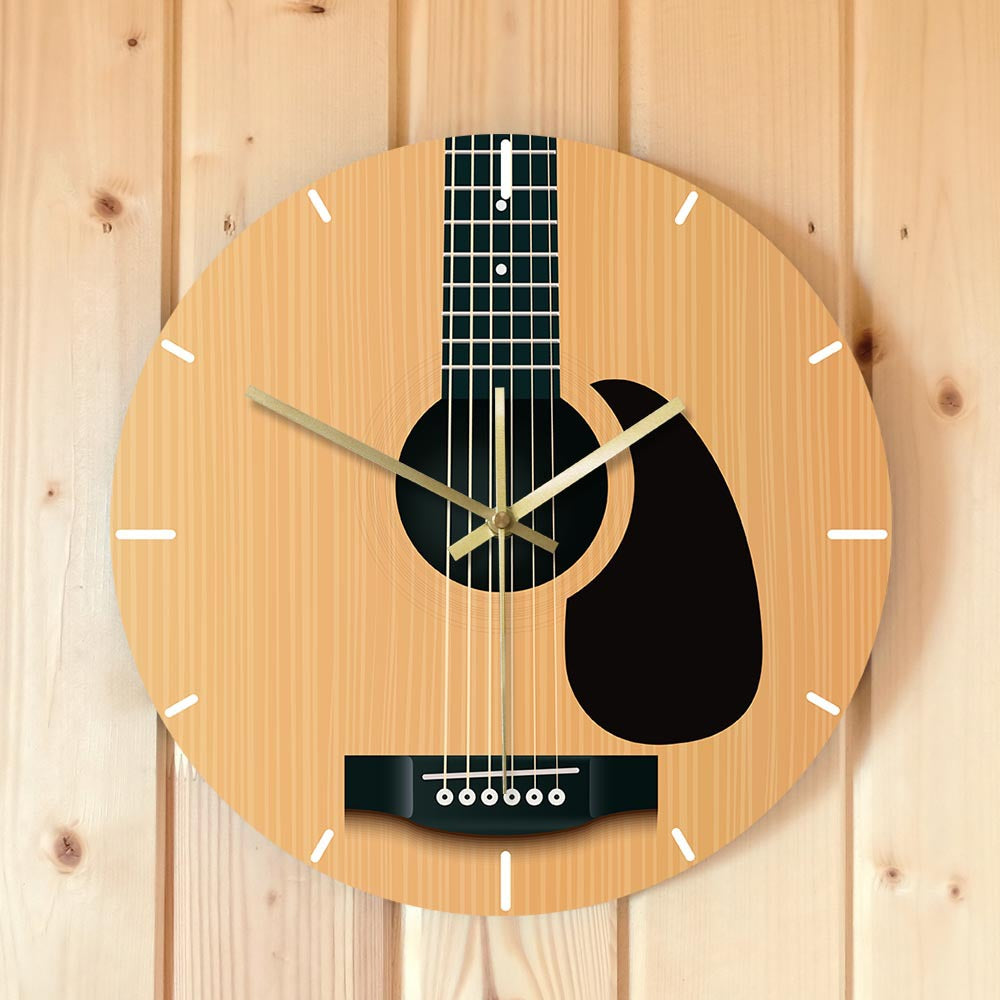 Home Creative Acoustic Guitar Decoration Wall Clock PearlNestDecor.com