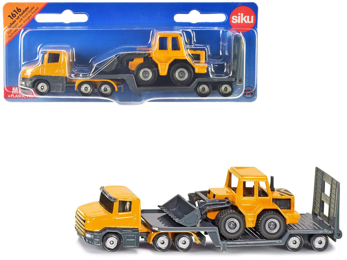 Truck with Low Loader Trailer and Front Loader Yellow Diecast Model by Siku LuxuryLifeWay Online Store