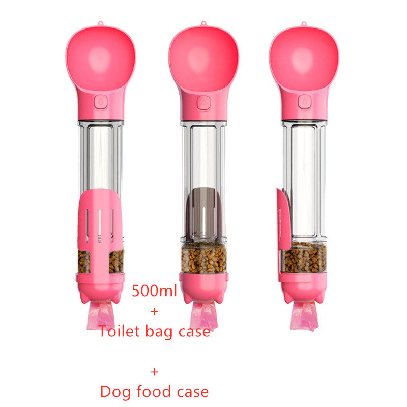 Pet Water Bottle Feeder Bowl Garbage Bag Storage Portable Pet Outdoor Travel 3 In 1 Dog Water Bottle Pets Fashion