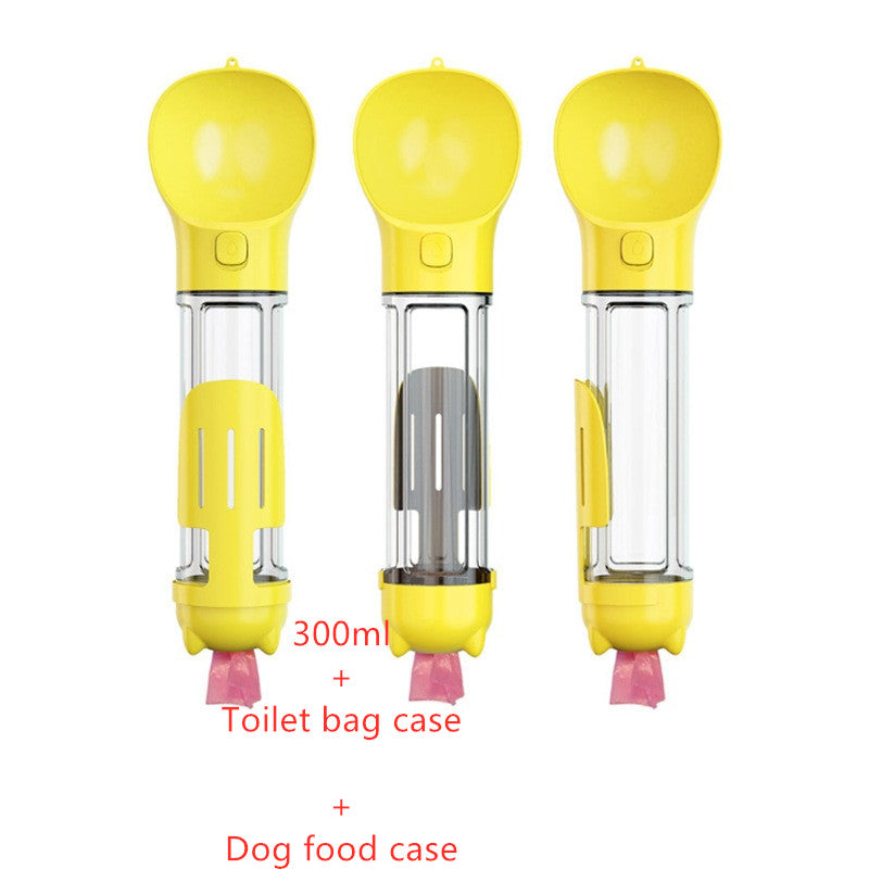 Pet Water Bottle Feeder Bowl Garbage Bag Storage Portable Pet Outdoor Travel 3 In 1 Dog Water Bottle Pets Fashion