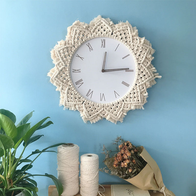 Creative Wall Clock Woven Tapestry Clock Clock PearlNestDecor.com