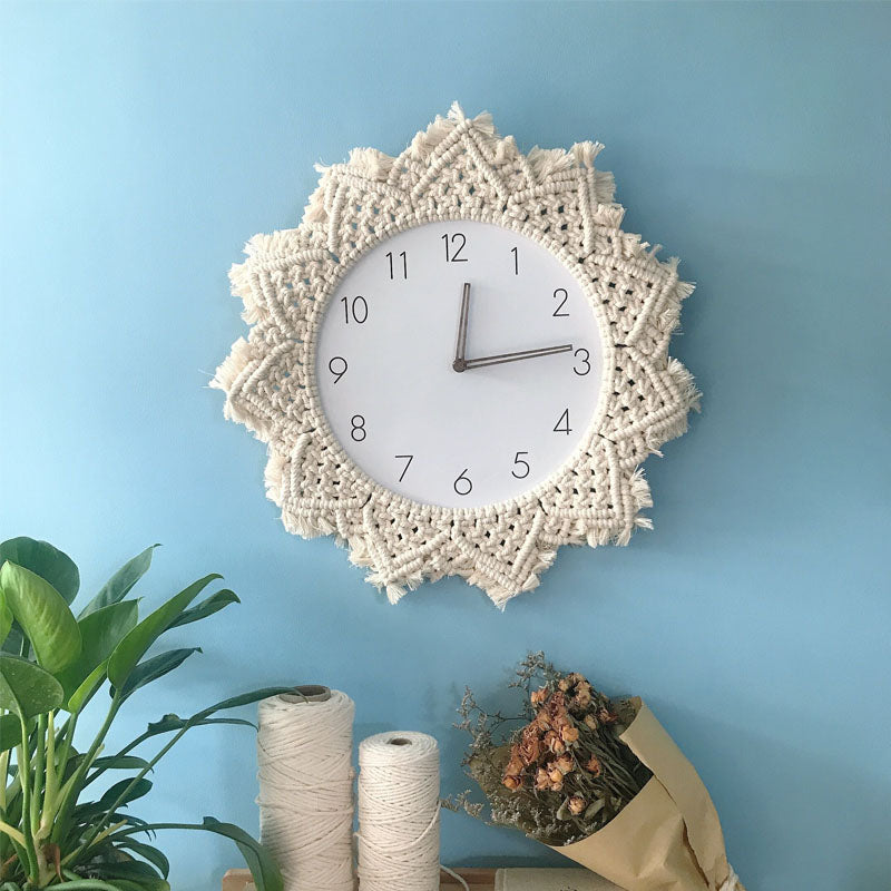 Creative Wall Clock Woven Tapestry Clock Clock PearlNestDecor.com